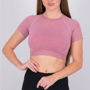 Women's Mauve Short Sleeve Crop Top